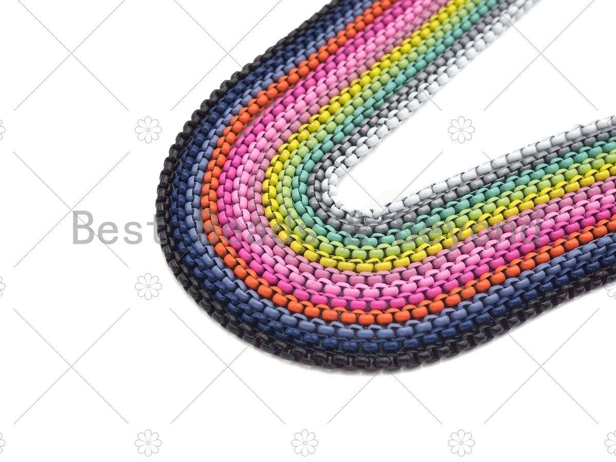 BestBeads&Beyond - Wholesale Link & Chain Necklace - 26 COLORS!!! Enamel Box Chain/Necklace, Enamel Pop Chain Necklaces, Colored Metal Necklace, Wholesale Enamel Chain,3mm,sku#M3984