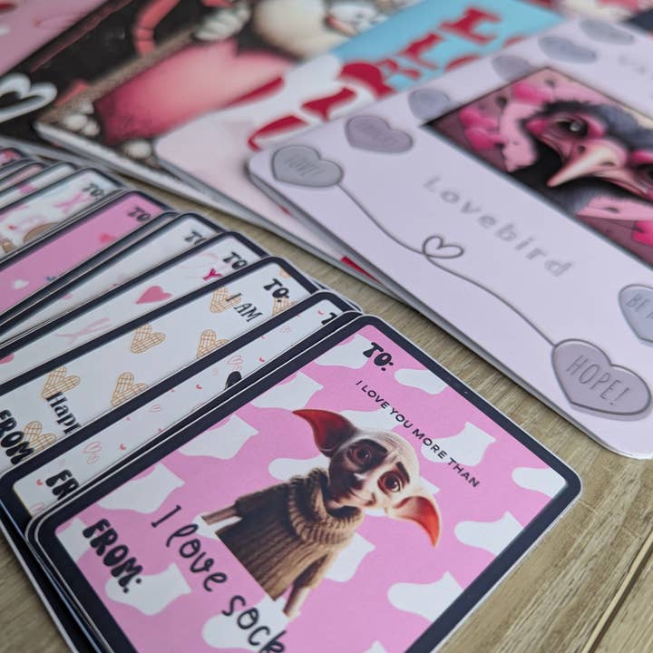 Mini Valentine Cards - 2' x 3" (Perfect for school age) for wholesale by Kink Ink Designs