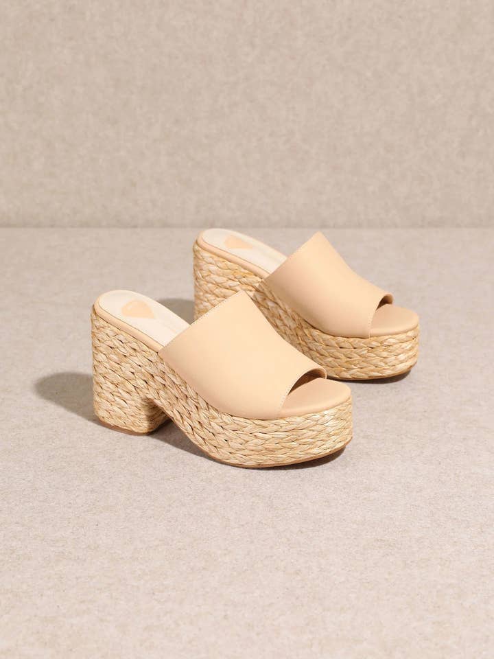 Mars Sky Shoes Wholesale - Wholesale Platform Heels - Women's - Miim ASHLYN Women Raffia Braided Chunky Platform Sandals-12 Pairs Pack-43.95/Pair