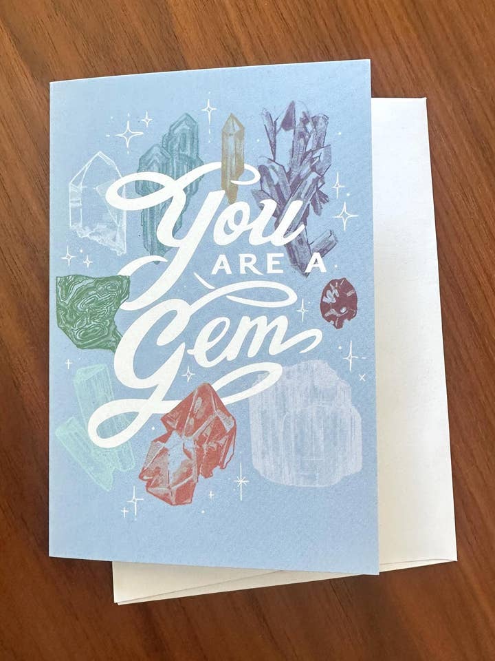 Eco-Friendly Geode Crystal Greeting Card for Bestie for wholesale by Jennifer Yung Art