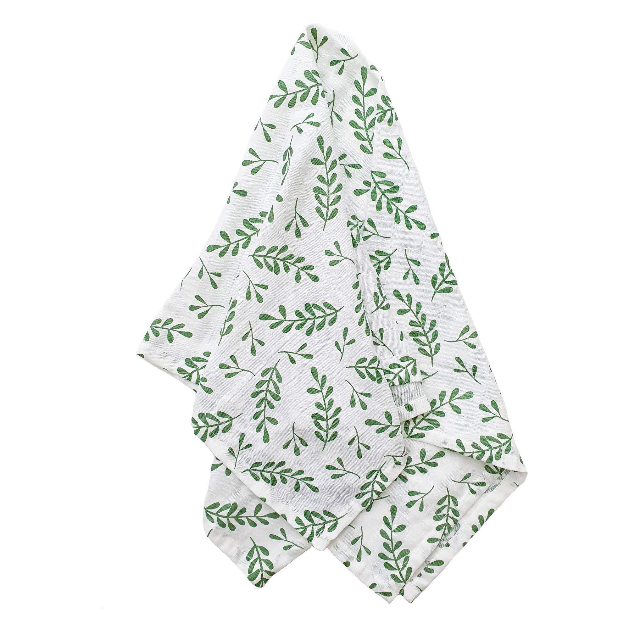 Summerville organic - Wholesale Swaddle - Baby - Organic Muslin Swaddle Blanket Floral Basil1