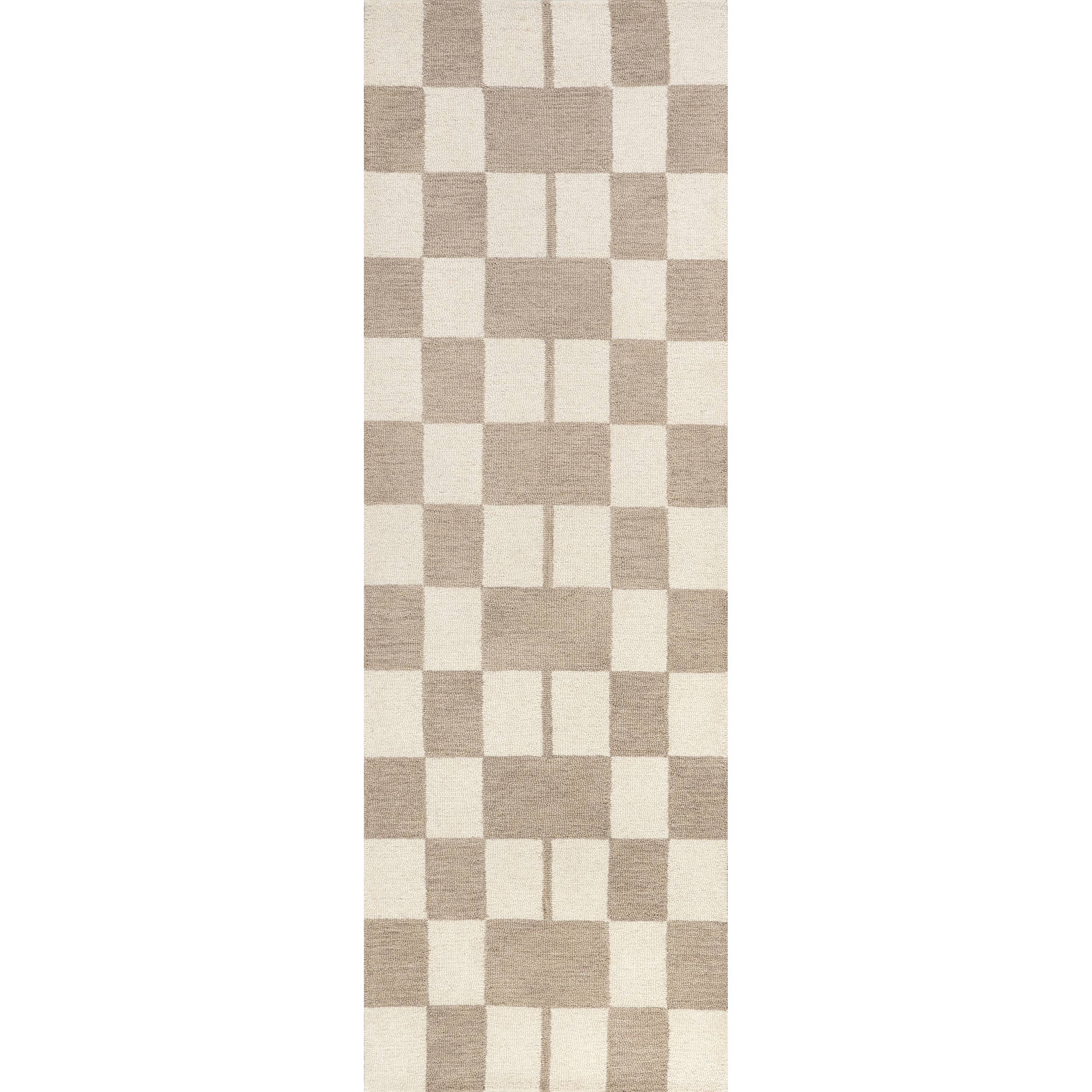 Beige Caitlin Geometric Wool Area Rug for wholesale on Faire7