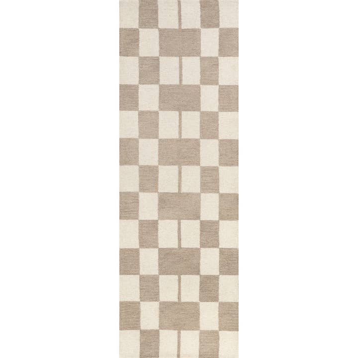 Beige Caitlin Geometric Wool Area Rug for wholesale on Faire7