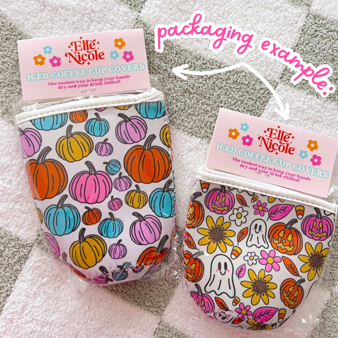 Elle Nicole - Venta al por mayor Fundas para recipientes de bebida - Funda para Vaso Cutie - Flores Retro - Funda para Bebidas Frías2