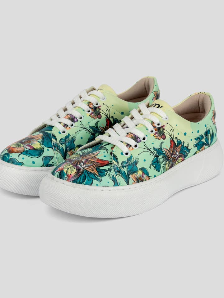 Mumka - Wholesale Lifestyle Sneakers - Women's - Flores Sneakers in Green4