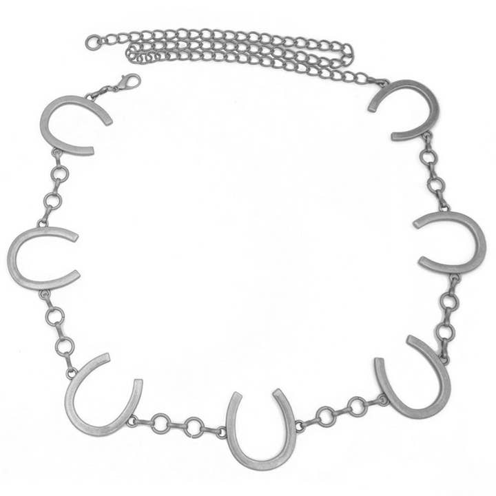 anbfashion - Wholesale Belt - Women's - METAL HORSESHOE CHARM CHAIN BELT ICH-84171