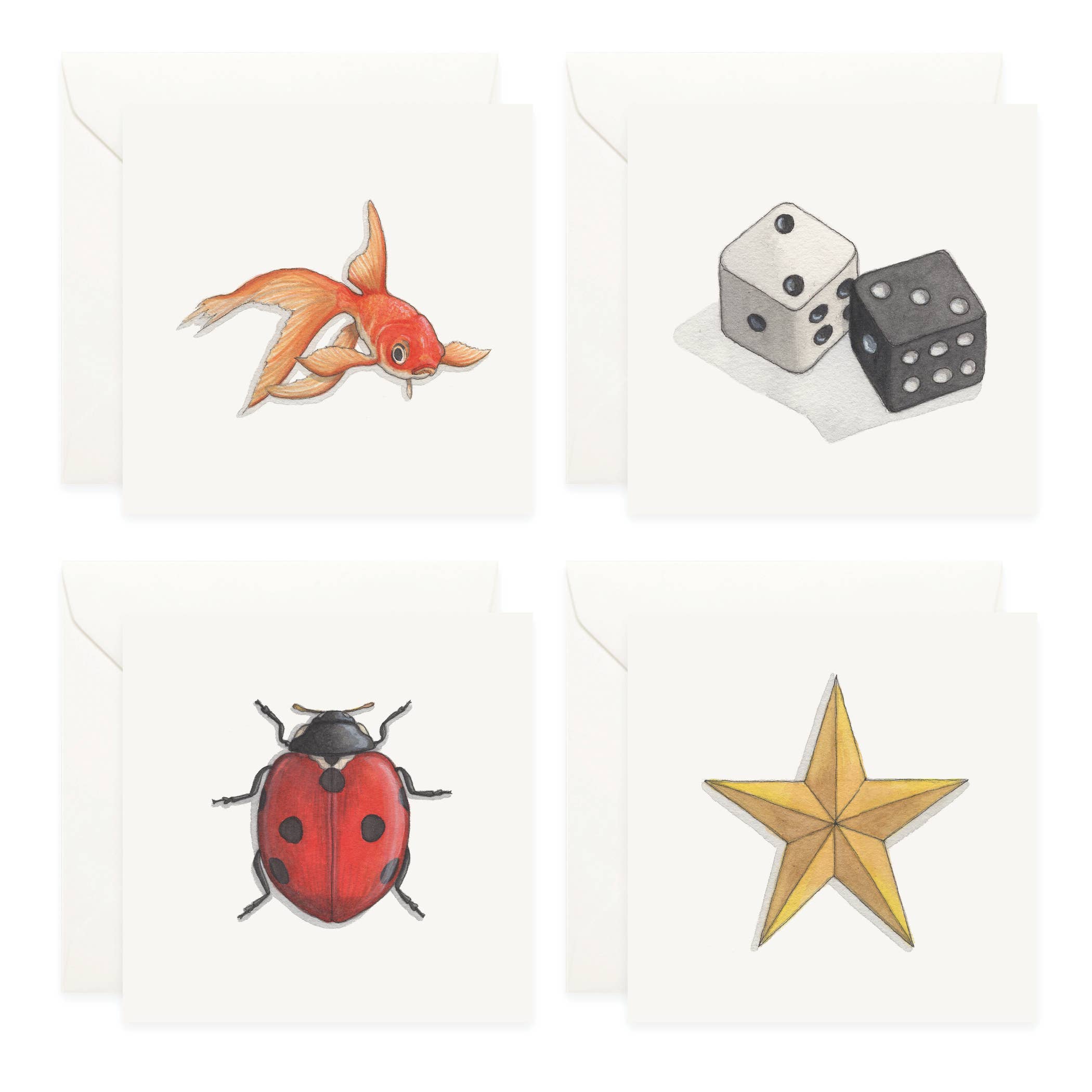 Yeesan Loh - Wholesale Stationery/Notecard Set - Mini Cards Set / Lucky Charms1