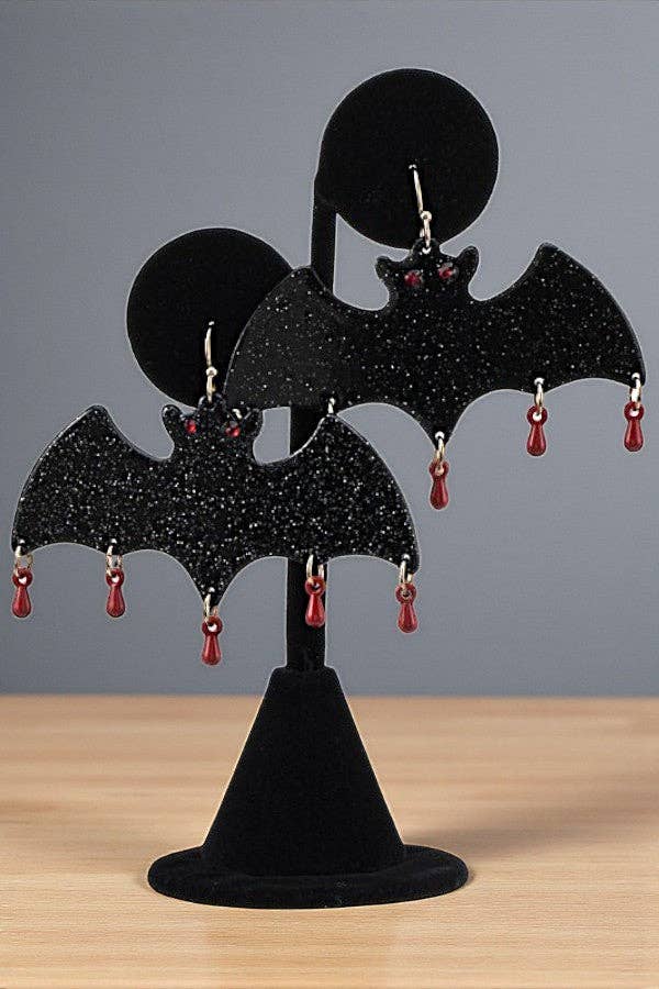As Shown HALLOWEEN BAT DANGLE EARRING for wholesale on Faire0