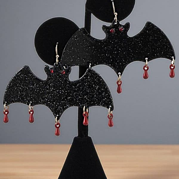 As Shown HALLOWEEN BAT DANGLE EARRING for wholesale on Faire