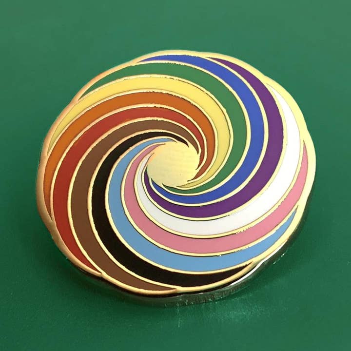 Pride Swirl pin for wholesale by GAYPIN'