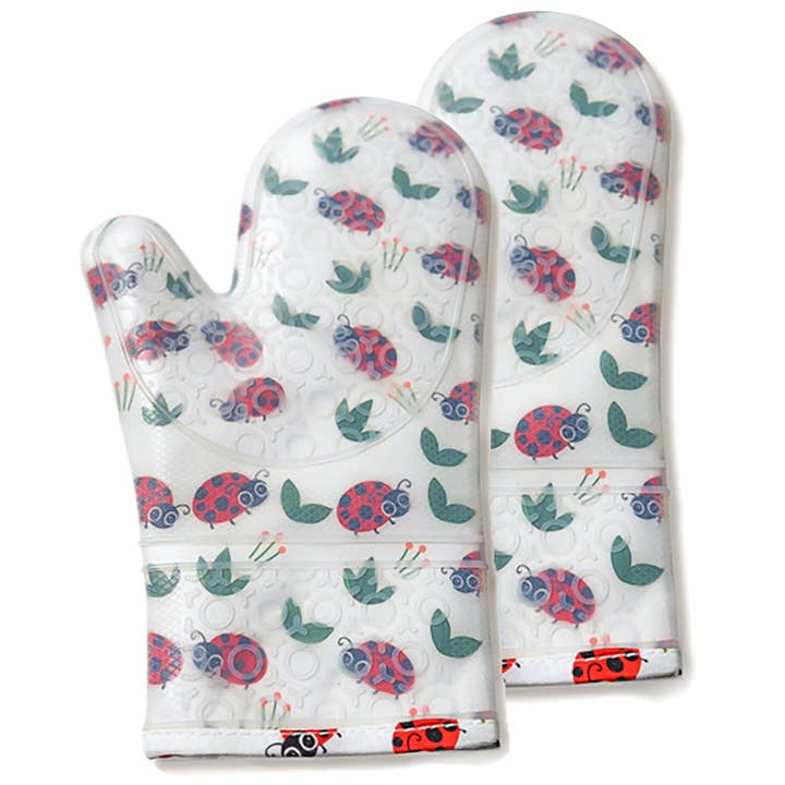 FunJobs Ladybird Silicone Oven Mitts- One pair or two mitts for wholesale by FunJobs Garden Gloves