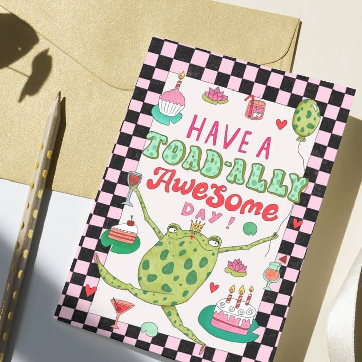 Cartão de Aniversário Arty Frog por atacado de PonkyWots