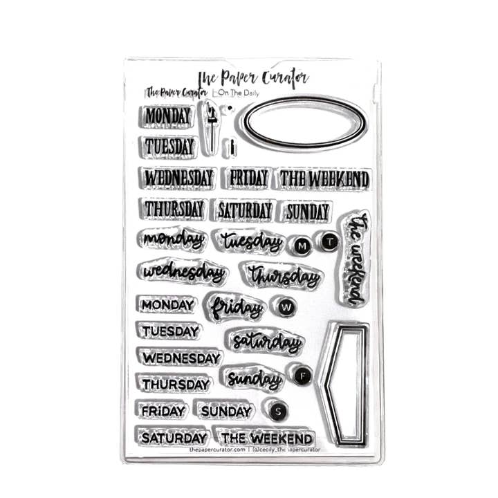 On The Daily 4x6" Stamp | Days of the Week | Junk Journaling for wholesale by The Paper Curator