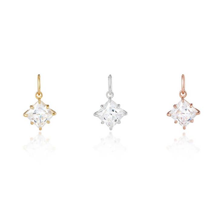 Cz Princess geslepen diamanten hanger voor wholesale door One and One Studio