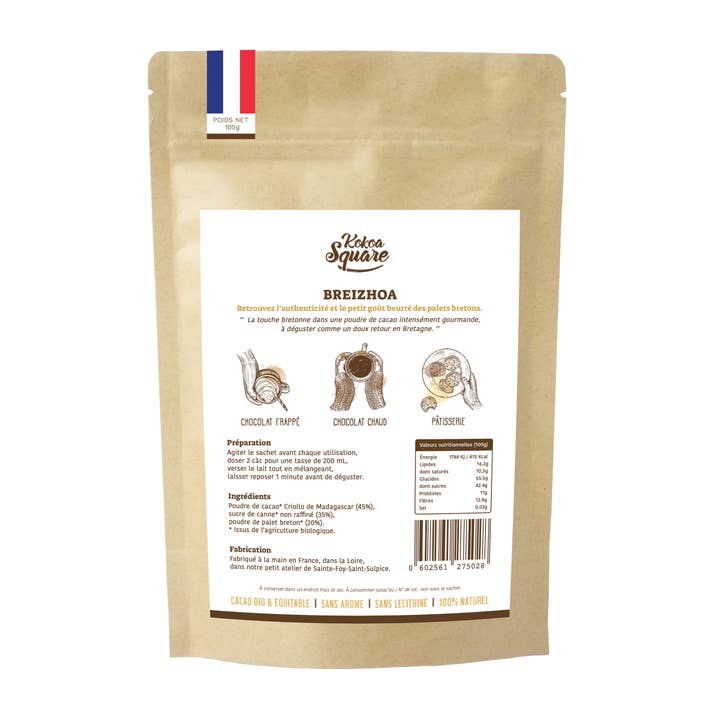 Kokoa Square - Wholesale Hot Cocoa Mix/Kit - Breizhoa - Cocoa powder with Breton palet1