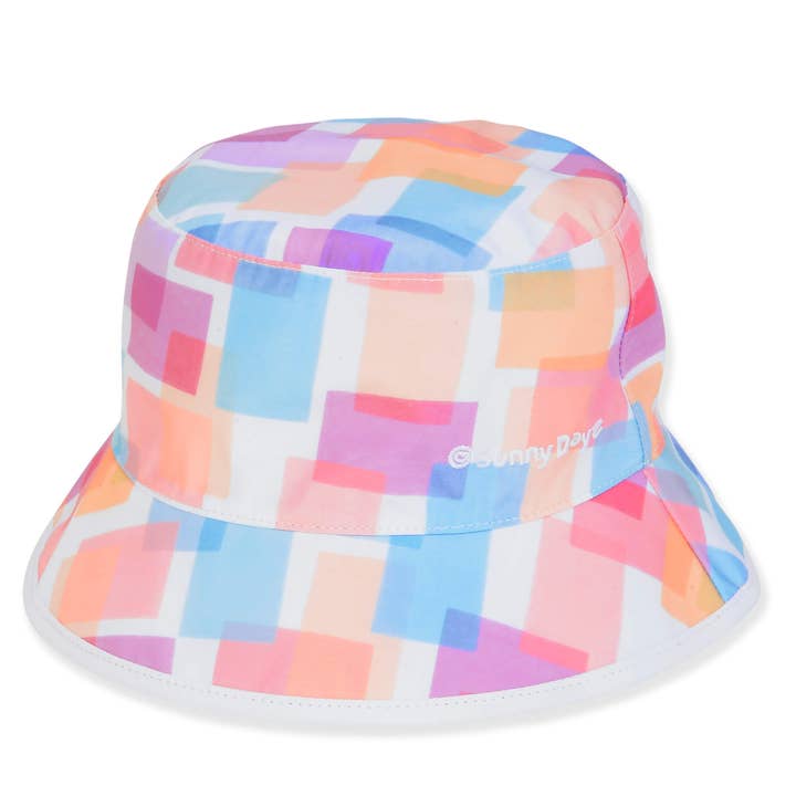 Abstrait, Seau en Poly/Coton, Bord 2,5" pour la vente par Headwear & Handbag Collections by Sun 'N' Sand