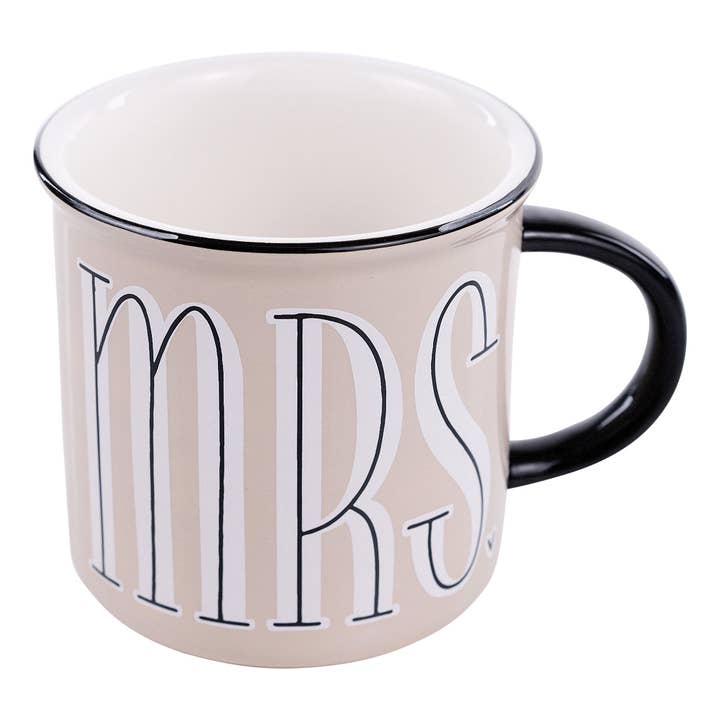 Neutral Mr. & Mrs. Campfire Mugs for wholesale by Glory Haus