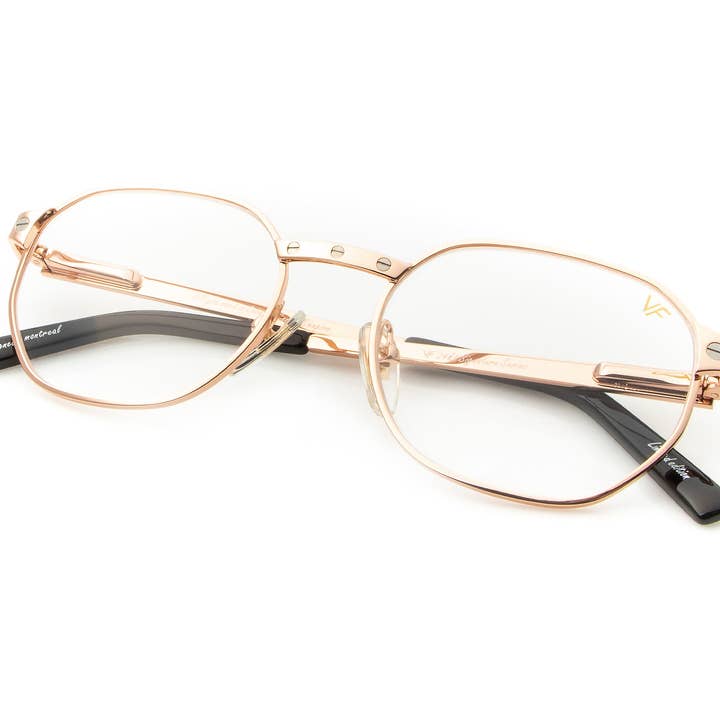 Kärlek samling: Detroit spelare 24KT Rose Gold (Clear) för wholesale av Vintage Frames Company