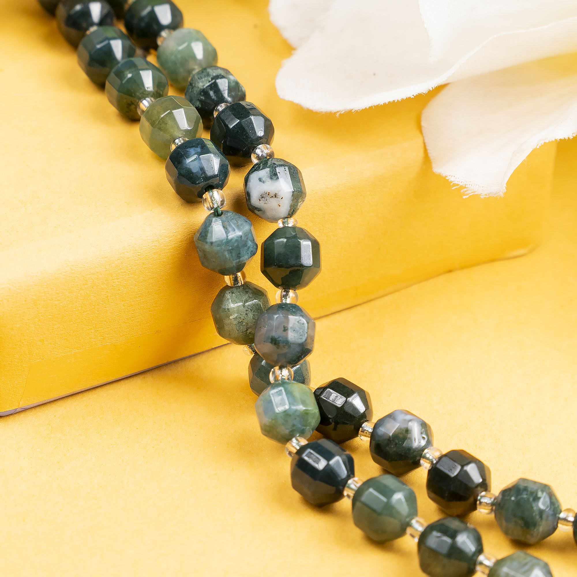 Soothing Crystals Beads - Wholesale Beads - Faceted Prism Cut Beads | Moss Agate | Crystal Beads12