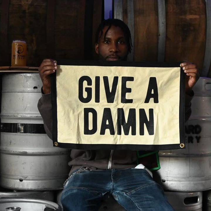 Oxford Pennant - Wholesale Flag - Give A Damn Camp Flag1