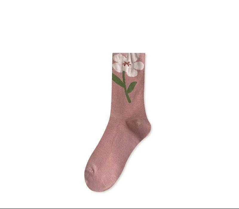 Tourtiwi – wholesale Socks – Women's – Tulip Floral Patterned Crew Socks4