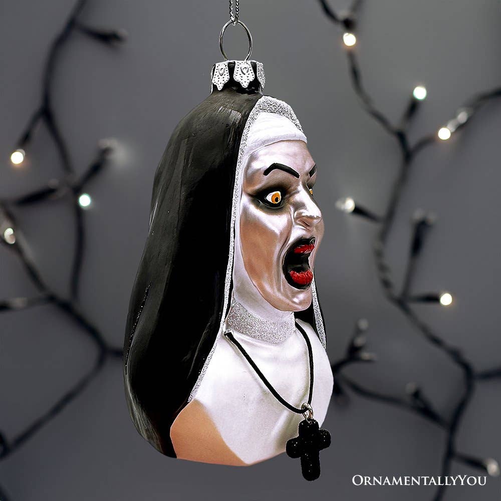 OrnamentallyYou - Wholesale Ornament - Spooky Decor Creepy Nun Themed Glass Ornament4