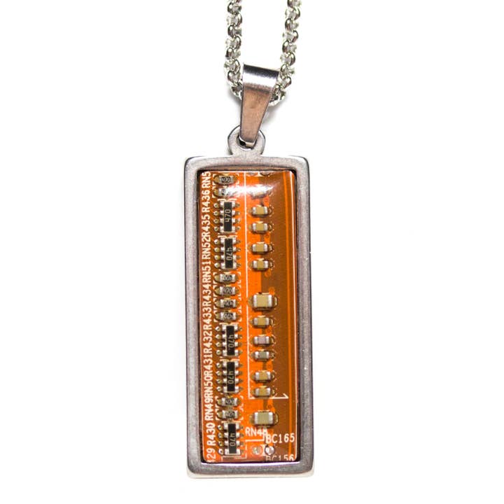 Pavlysh s.r.o. - Wholesale Pendant/Charm Necklace - Circuit board necklace, small rectangle8