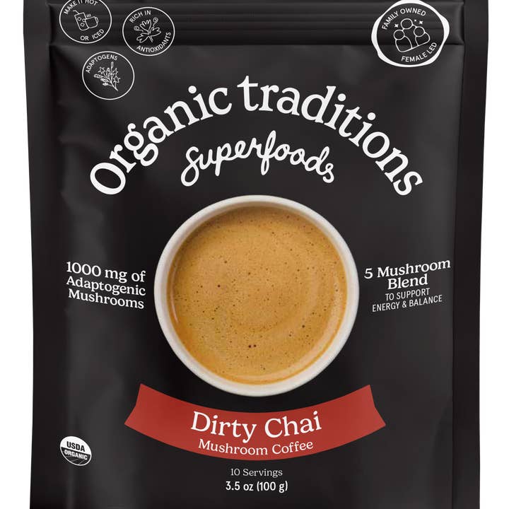 Dirty Chai - Instant Mushroom Coffee for wholesale by Organic Traditions