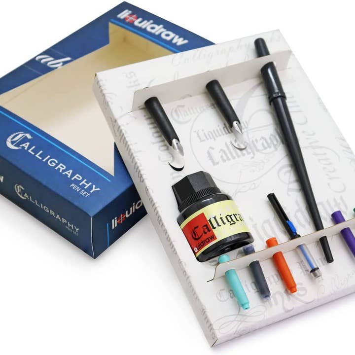 Liquidraw Arabic Calligraphy Set Dip Pen Nibs Holder Set With Black Calligraphy Ink Set Left Hand For Artists, Beginners, Adults & Kids for wholesale by Liquidraw