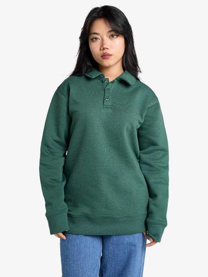 Premium Polo Sweatshirt - Varsity Green for wholesale by Strides Co