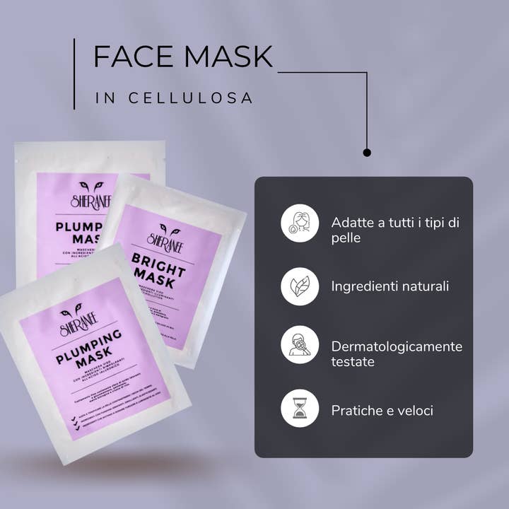 Pack of 10 masks - 5 BRIGHT MASK and 5 PLUMPING MASK for wholesale by Sheranee