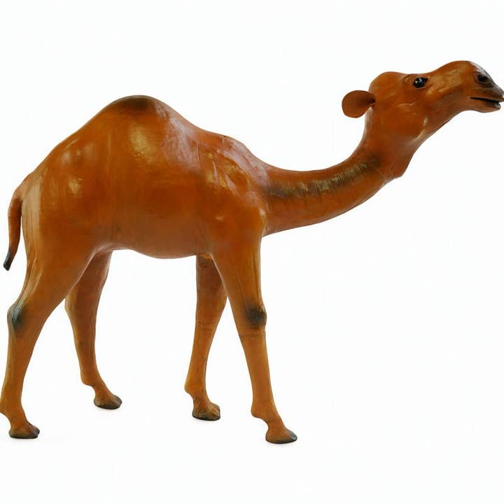 Estátua de Camelo em Pé de Couro Feita à Mão Decoração Artesanal Indiana por atacado de Something wild