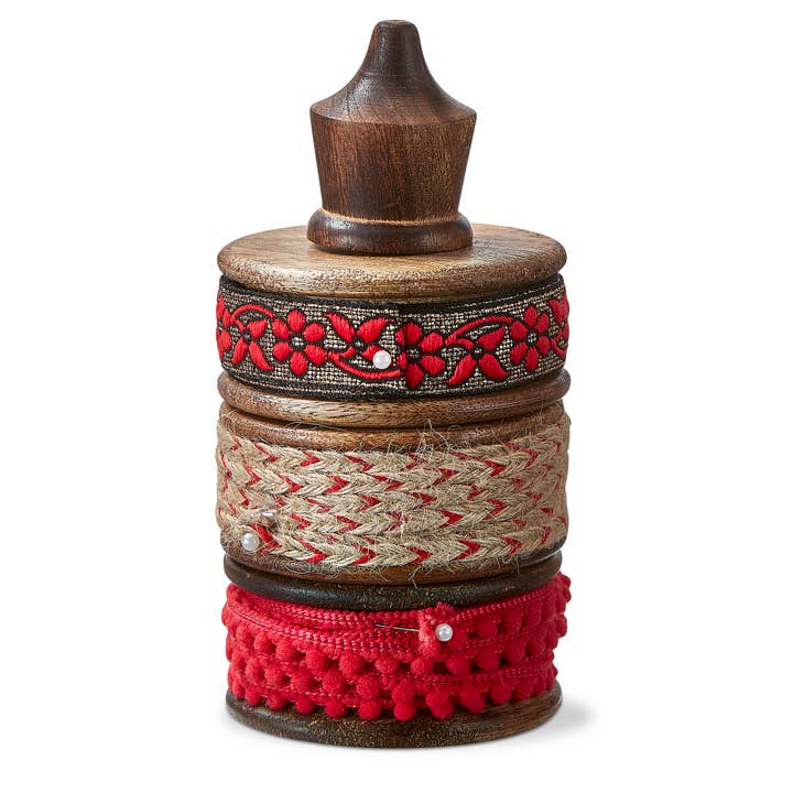 tag - Wholesale Ribbon - Gift Wrapping - Vertical Spool Ribbon Set/3 Red Polyester Christmas