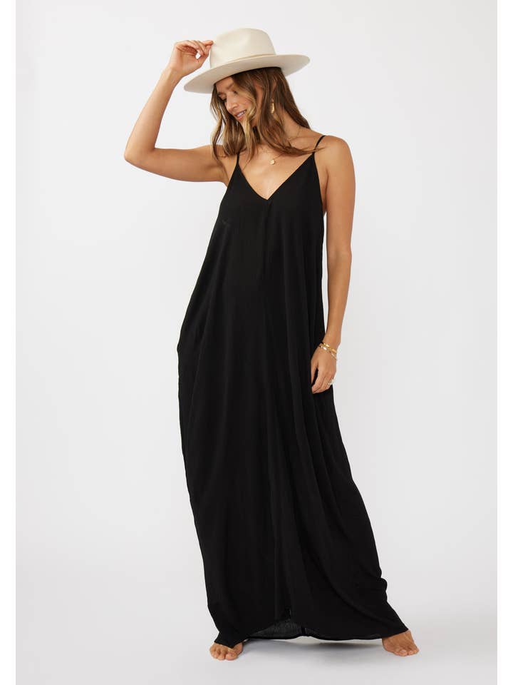 Lovestitch - Wholesale Dress - Women's - The Original V-Neck Cocoon Maxi Dress with Pockets10