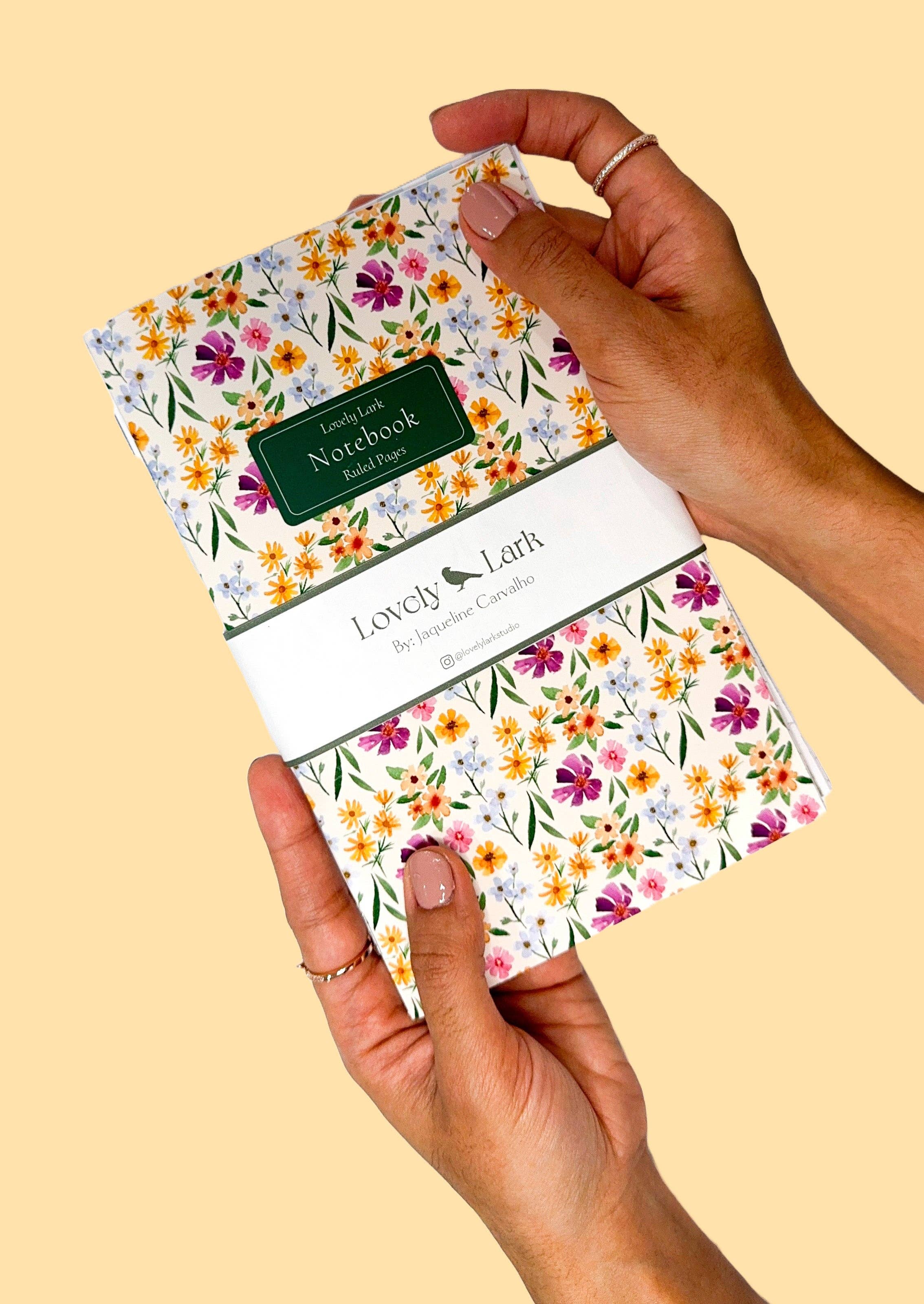 Lovely Lark - Wholesale Notebook - Floral Notebook Set - 3 Patterned Journals with Ruled Pages1