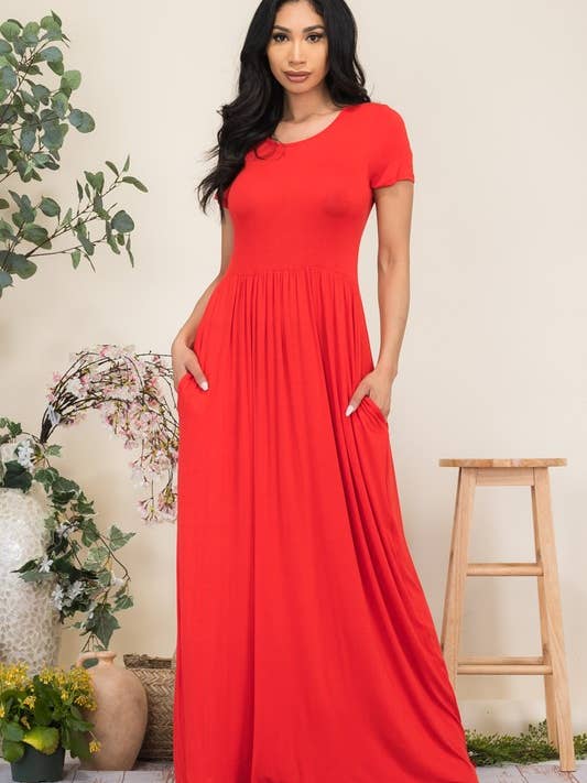 H&H Fashion Inc. - Wholesale Dress - Women's - HH464X-SL - Short Sleeve Maxi Dress