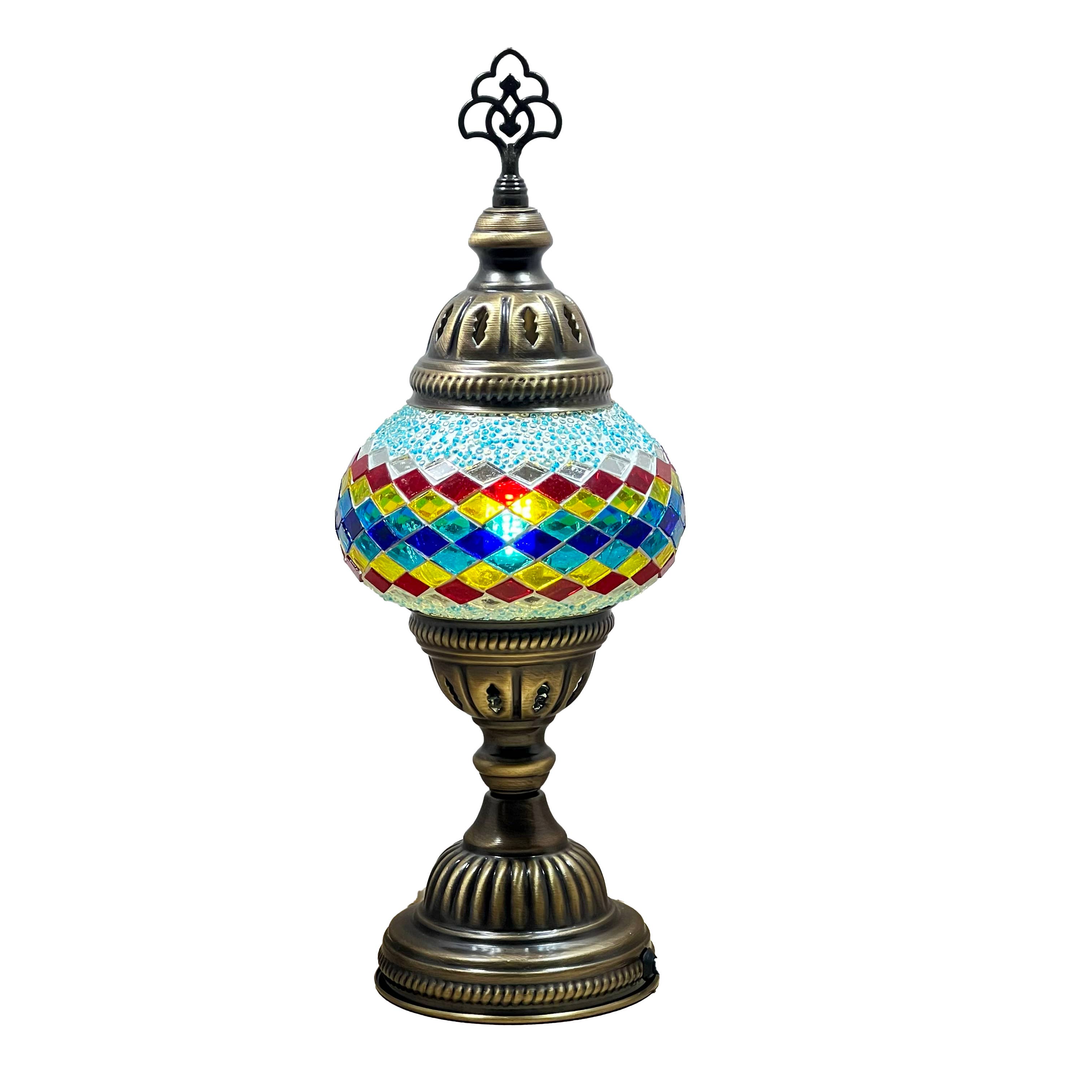 Gypsy Soul - Wholesale Accent/Desk Lamp - Handmade Mosaic Turkish Table lamp 6" Glass Globe - 6 Lamps9