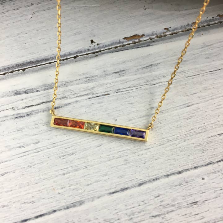 Sierlijke halsketting met zes stenen staven voor wholesale door SongLily