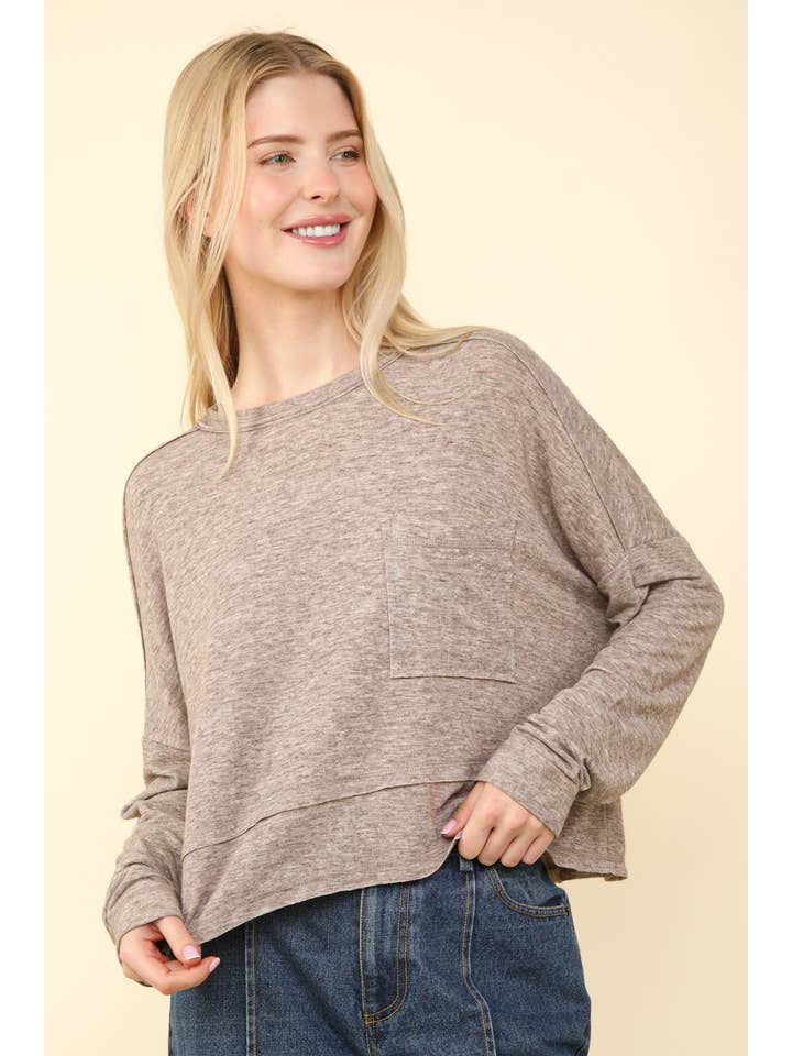 VERY J - Wholesale Knit Top - Women's - NT11330-Oversized Casual Knit Top