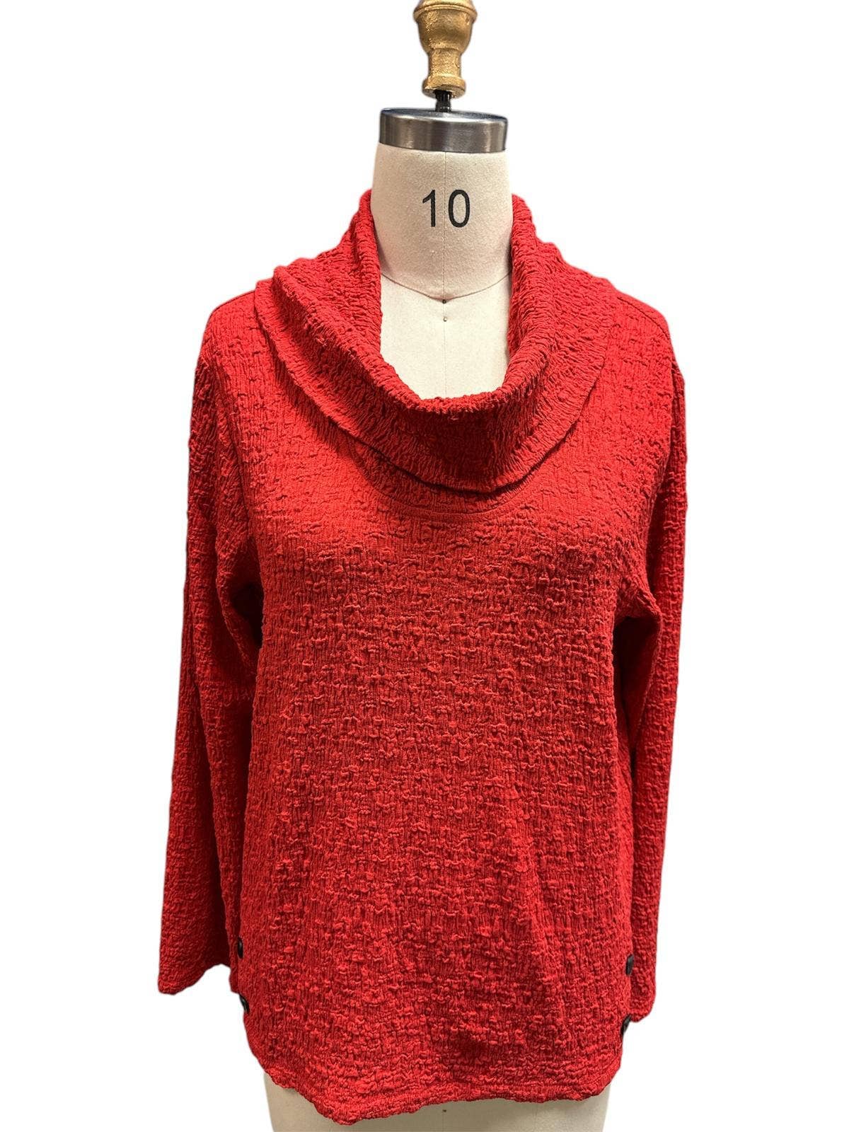 Rising International Inc - Wholesale Knit Top - Women's - Women Red Cowl Neck Knit Top KX25594