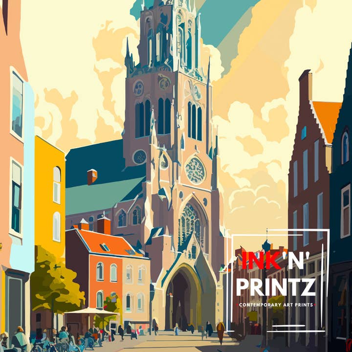 InkNPrintz – wholesale Art print – Gouda Netherlands Trave Poster Gouda Wall Art Gouda Home Decor Gouda Illustration Gouda Poster Gouda Gift Netherlands Travel Poster7