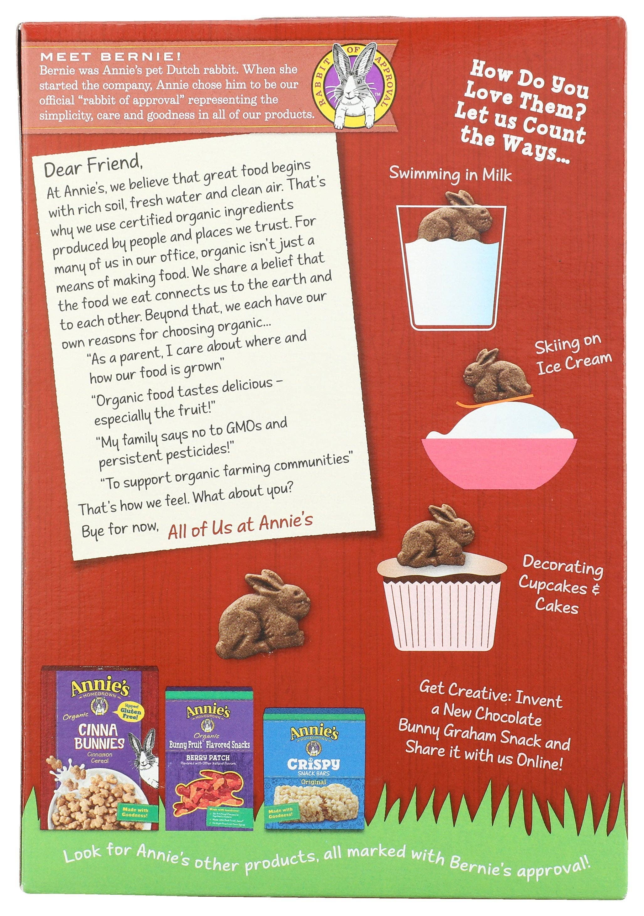 Everyday Supply Co - Wholesale Cookie - ANNIES HOMEGROWN COOKIE BUNNY GRAHAM CHOC - Case of 31