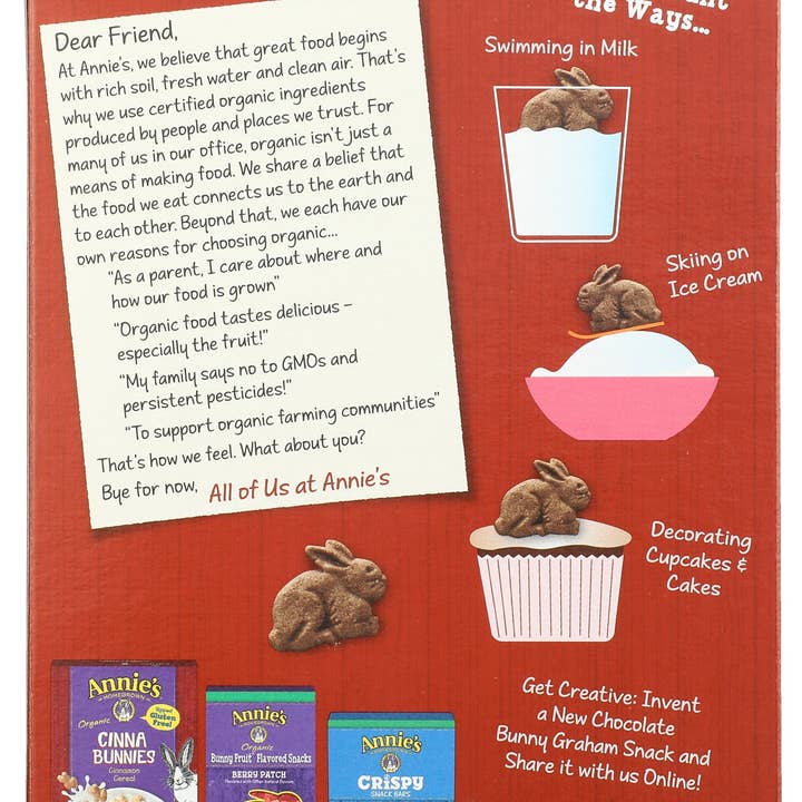 Everyday Supply Co - Wholesale Cookie - ANNIES HOMEGROWN COOKIE BUNNY GRAHAM CHOC - Case of 31