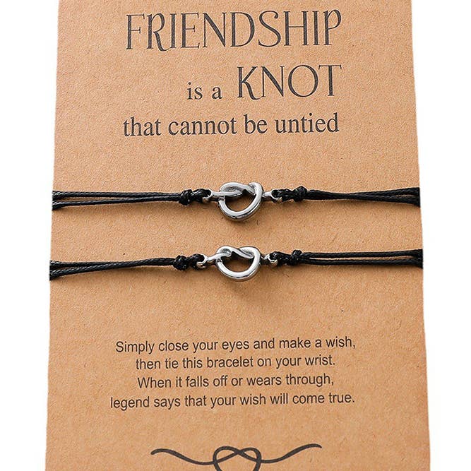 UNISHE - Wholesale Woven/Braided Bracelet - Stainless Steel Friendship Knot Braided Bracelets ACC11373