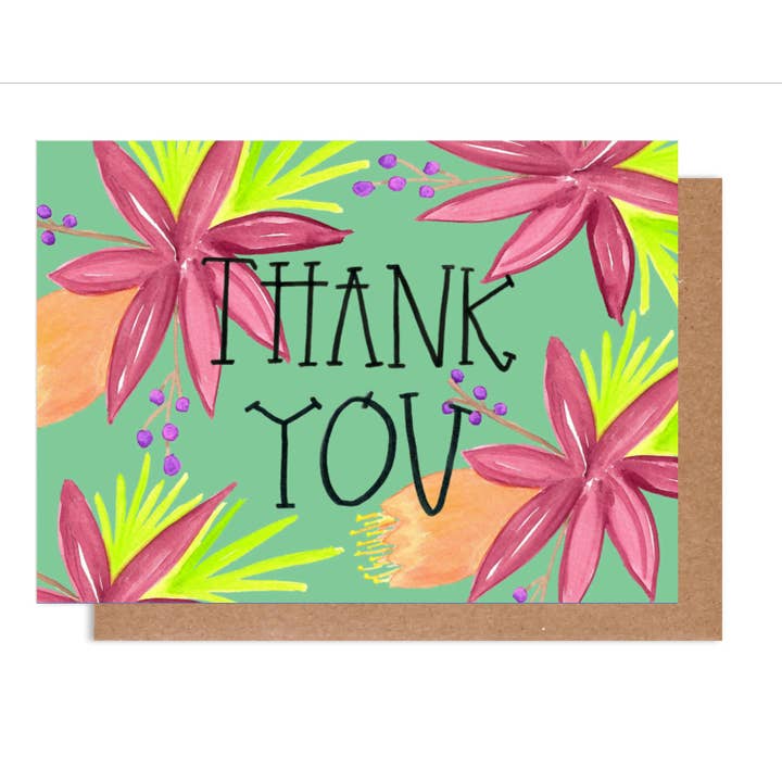 Floral Thank You Card for wholesale by Island Haus Co
