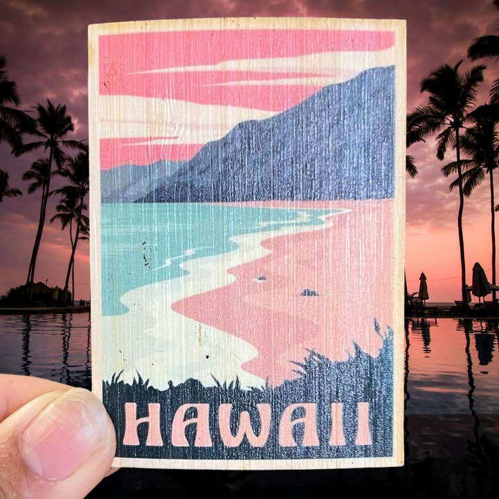 Hawaii Beach Vintage por atacado de Bamboo Wood Stickers