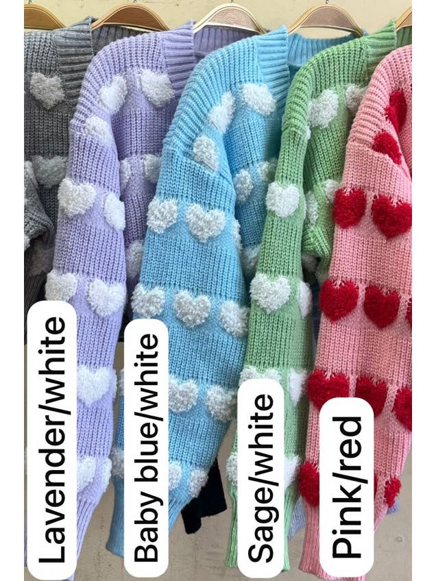 5besties inc - Wholesale Cardigan - Women's - HEART SWEATER CARDIGAN1