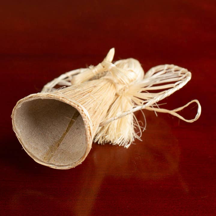 Factory Direct Craft - Wholesale Christmas Decoration - 4"tall Natural Abaca Straw Cone Angel Doll 1