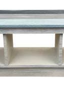 Nautical Stripe 48" Wooden Bench With 3 Cubbys for wholesale by Coast Lamp Mfg