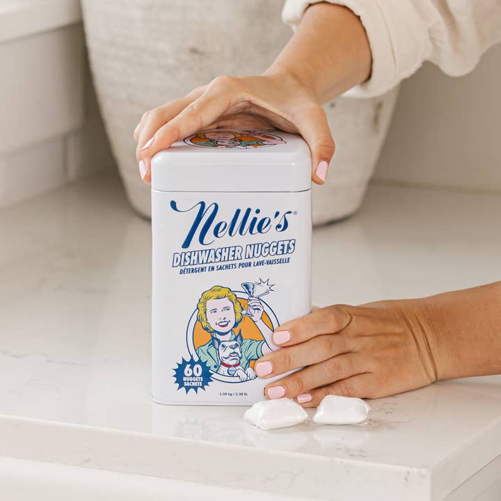 Nellie's Clean - Wholesale Laundry Detergent Powder/Pods - Nellie's Dish Nuggets/Pods 60 ct Tin